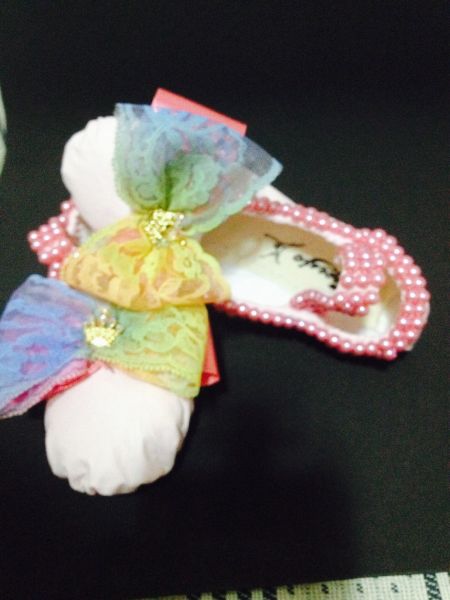 tam 29Laço renda &cetim bordada Pérolas Rosa coroa c/ strass