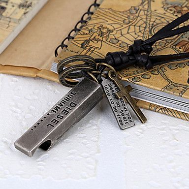Colar Liga/Pele - Colares com Pendentes/Colares Declaração - para Diário/Casual/Esportes - com 1pc #
