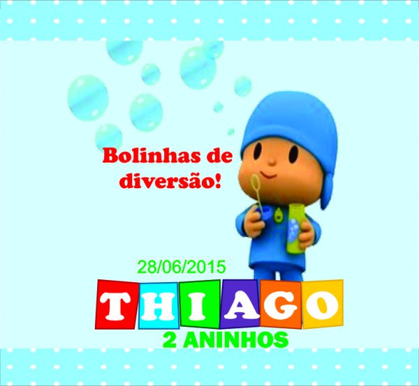 Rótulo bolinha de sabão pocoyo