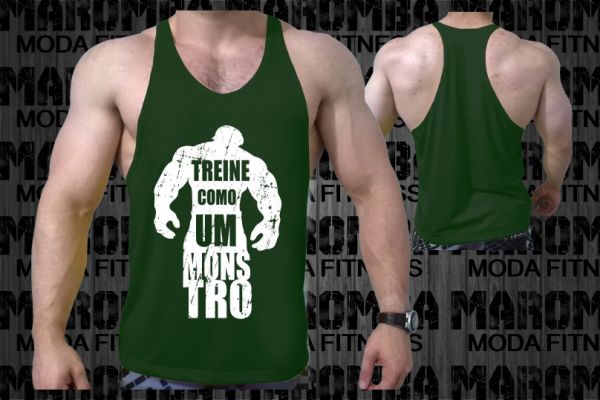 Regata Cavada Masculina TREINE COMO UM MONSTRO (MMF17) Verde