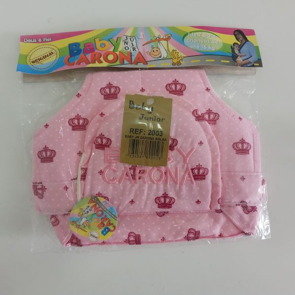 Canguru Bebe Sling Coroa Poá Rosa