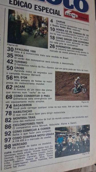 Moto Quatro Rodas Edição Especial 244-A Teste 125 Honda cg x rx