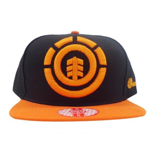 BONÉ ABA RETA ELEMENT PRETO E LARANJA