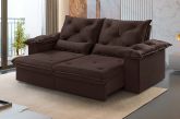 Estofado Retratil Reclinavel Atlas 200 2x80 Vel Inca Marrom 17 Idealle