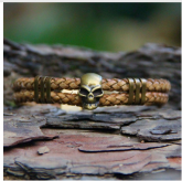 Pulseira Skull Ouro Velho Cod.012-PUH