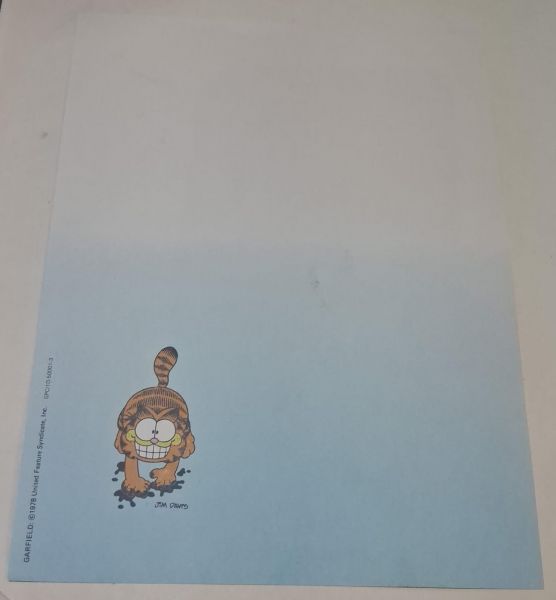 Papel de Carta Garfield 1978