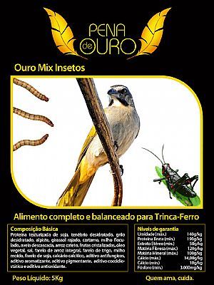 Pena de Ouro Mix Insetos 500g.