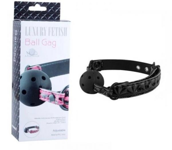 MORDAÇA COM BOLA E FIVELA AJUSTAVEL VIPIMIX COR PRETA