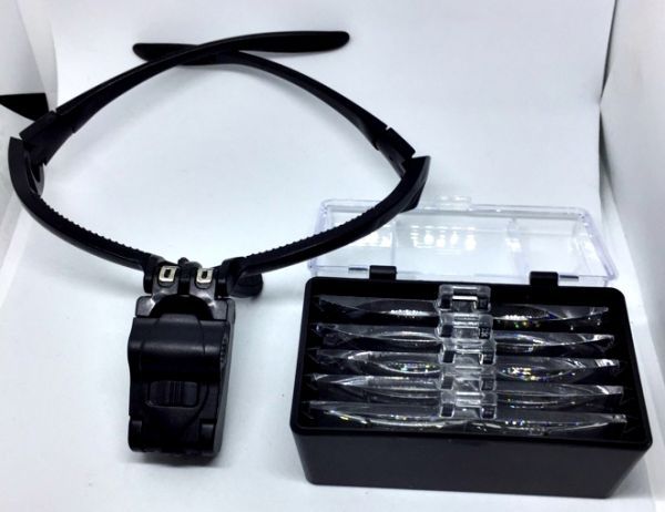 Lupa Oculos com Luz com 5 Lentes
