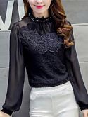 Moda Luxo: Blusa Chifon Rendada, de Ótima Qualidade. Frete Grátis.