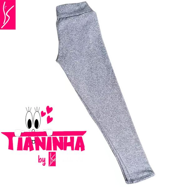 legging infantil cinza mescla 2-4-6 anos - tecido suplex gramatura 320