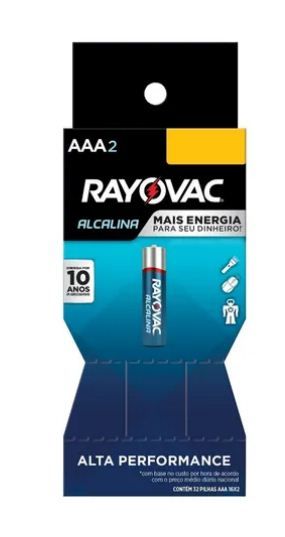 Pilha AAA Alcalina Leve 4 Pague 3 20324 Rayovac - 4UN