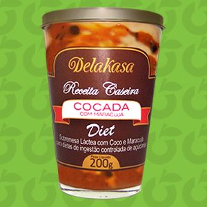 Cocada Diet com Maracujá 200 Gramas Delakasa