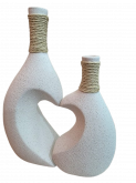 Kit Vaso De Cerâmica Em Forma De Coração 20x25cm