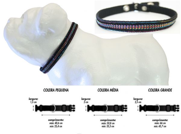 Gargantilha Preta com detalhe colorido