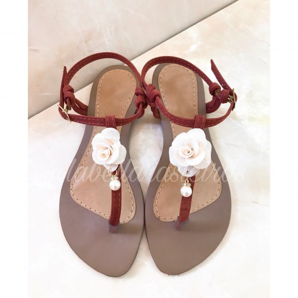 Sandália Flor Marfim