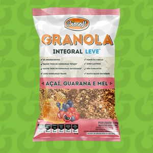 Granola Integral Leve Açaí, Guaraná e Mel 230 Gramas Biosoft