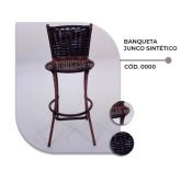 Banqueta de Aco Venus Junco Sintetico Marrom ou Castanho King Confort