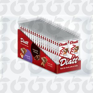 Tablete Chocolate com Amêndoas 20 Gramas Diatt Caixa com 12