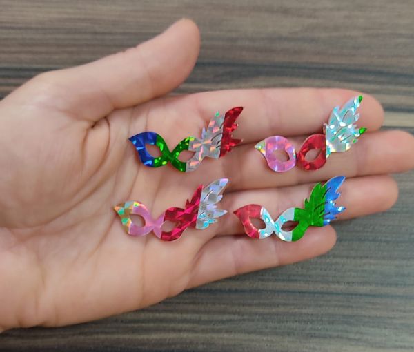 Mascará Carnaval Holográfica (96 Adesivos)