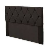 Cabeceira Casal Bia 140 Veludo Suede Preto SR Cabec