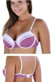 SOUTIEN EM MICROFIBRA ESTAMPADA COM RENDA E LACINHO I47.A