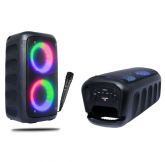 Caixa de som Bluetooth com luzes Led que mudam de cor Suporte para celular