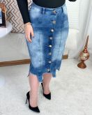 Saia Jeans com Lycra Longuete 42  codigo 010