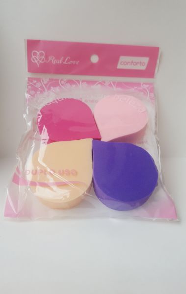 Kit de Esponja P/ Maquiagem Tipo Pingo Real Love