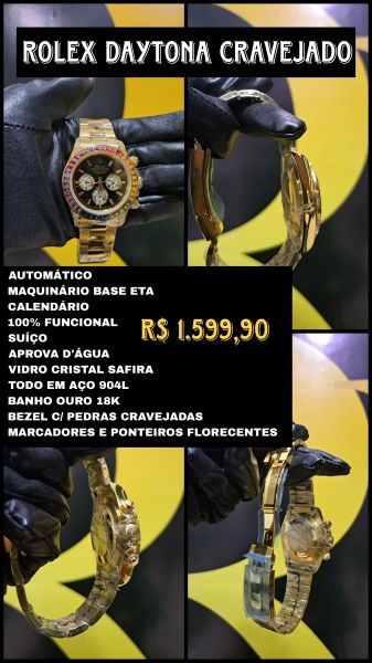 ROLEX DAYTONA CRAVEJADO INFORMAÇÕES NA IMAGEM