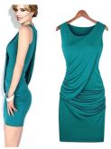 VESTIDO  PRETO VERDE E BEJE