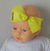 Laço Duplo Amarelo Strass