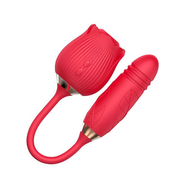 VIBRADOR ROSA SUGADORA E VAI E VEM 10 VIBRAÇÕES USB