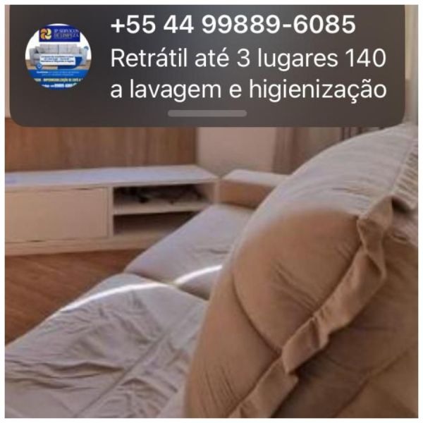 Limpeza Higienização sofá Jardim Monte Rei em Maringá!