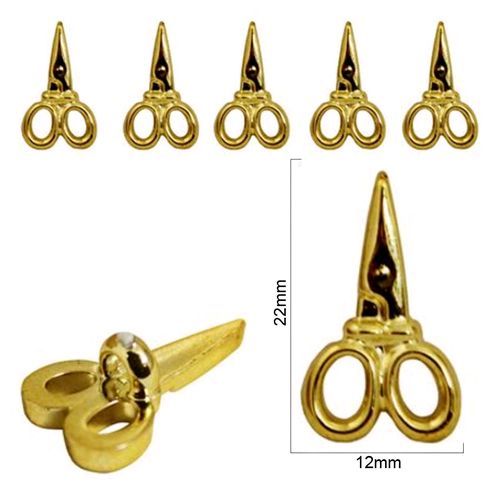 Botão  Tesoura Dourado