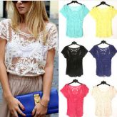 Blusa Guipir Rendada Cód J