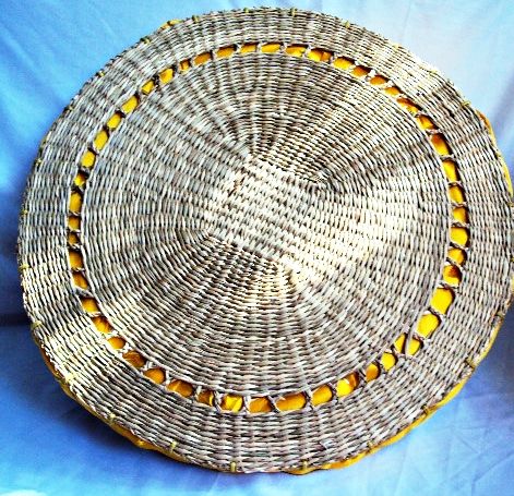 Almofada de Rattan Amarela