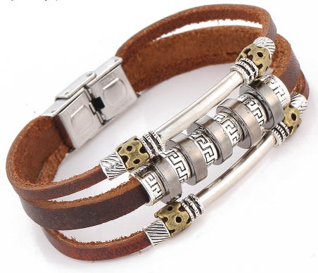 Pulseira Rocha de Couro Trançado