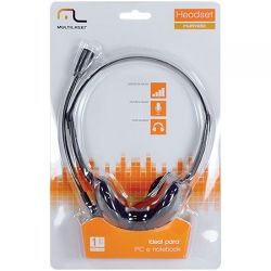 Fone De Ouvido Com Microfone Headeset Ph002 Preto - Multilas