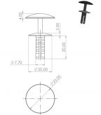 Grampo Presilha Forro Interno Preto MB Sprinter Accelo Actros Atego Axor Land Rover 10 unid - CD3441