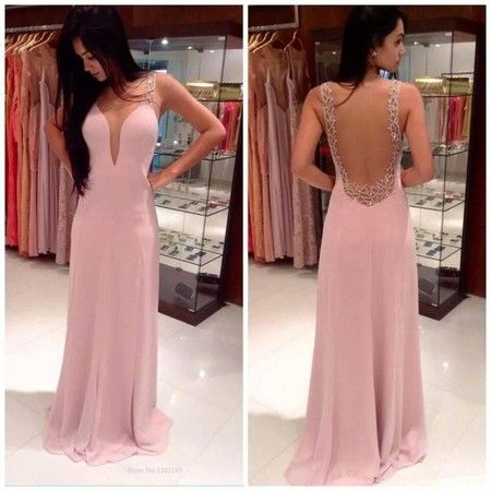 Vestido Rosa Longo