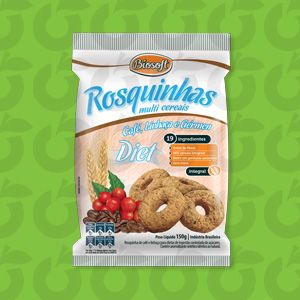 Rosquinha Diet Café, Linhaça e Gérmen de Trigo 150 Gramas Biosoft