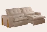 Estofado Retratil Reclinavel Itaoca.Fitipaldi 250 2x100 Veludo Inca Bege Escuro 03 Ideaalle