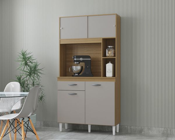 A881.Kit Cozinha Duda 90 4P1G Damasco.Off White Poquema