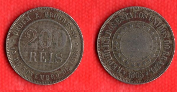 V048-3 - 200 Réis 1895 -Tiragem 1.633,500