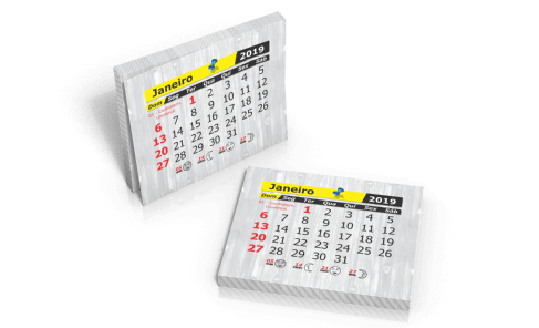 Bloco de Calendário para Ímã