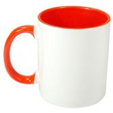 Caneca color 325 ml interior e alça laranja