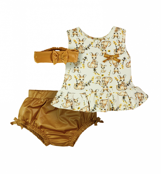 Bata com Cobre Fralda e Faixa Bebê Grow Up Menina em Algodão Sydney