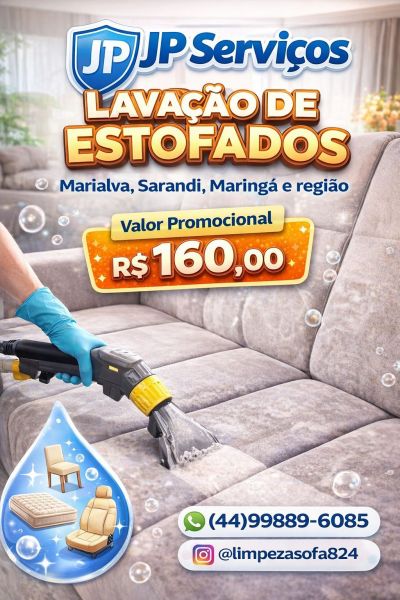Limpeza de sofá a seco em Maringá