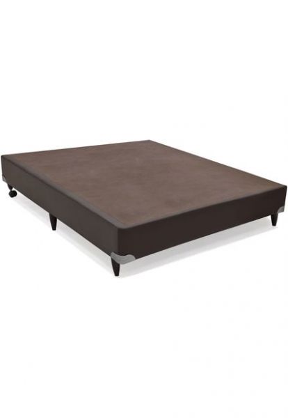 Base Casal 138x188x40 Corino Marrom SR Movelaria
